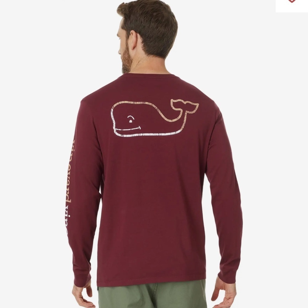 Vineyard Vines long sleeve Burgee whale mens pocket tee size XS - Picture 2 of 9